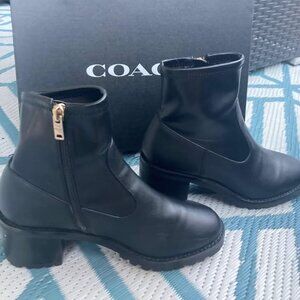 Coach! Joy black leather booties, with original box, sz 7